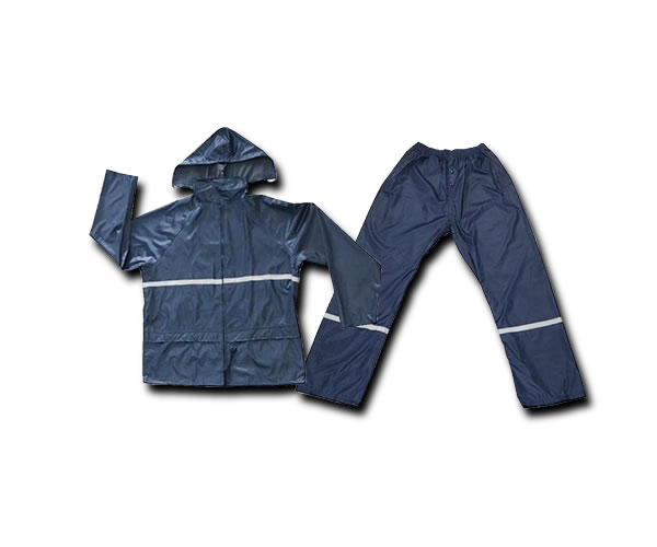 RAIN SUIT POLY WITH REFLECTOR NAVY
