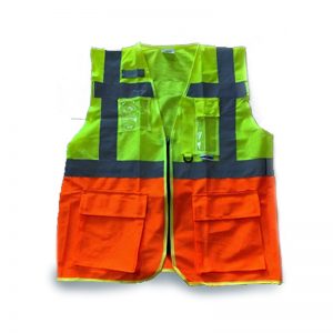 SAFETY REFLECTIVE VEST MESH WITH POCKETS SAFE-STEP (LUMOS MP) ORANGE/YELLOW