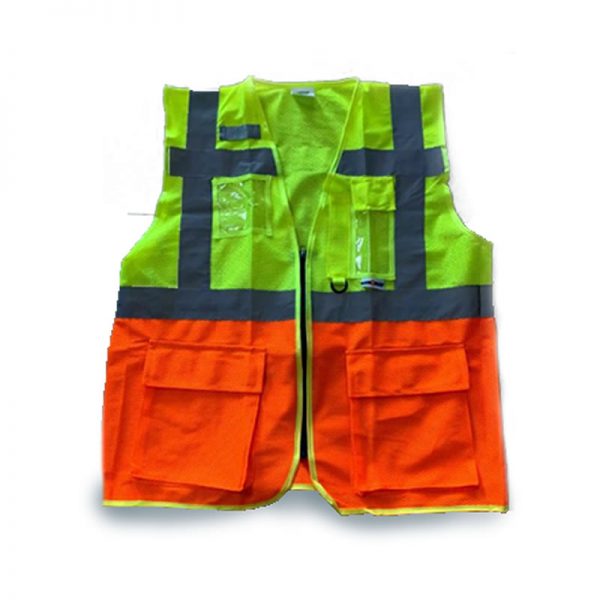 SAFETY REFLECTIVE VEST MESH WITH POCKETS SAFE-STEP (LUMOS MP) ORANGE/YELLOW